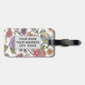 Bloomsbury-Design auf einem Gepäckanhänger (Rückseite horizontal)