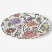 Bloomsbury-Design auf Papier-Tellern Pappteller (Schrägansicht)