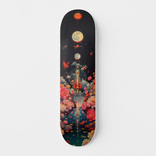 Bloomy Space Skateboard (Vorderseite)