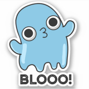 Blooo Funny Blue Ghost Pun Aufkleber
