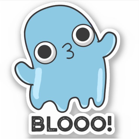Blooo Funny Blue Ghost Pun Aufkleber (Vorderseite)