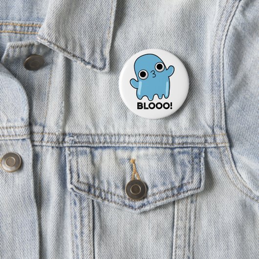 Blooo Funny Blue Ghost Pun Button (Beispiel)