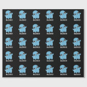 Blooo Funny Blue Ghost Pun Dark BG Geschenkpapier (Flach)