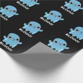 Blooo Funny Blue Ghost Pun Dark BG Geschenkpapier (Ecke)
