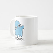 Blooo Funny Blue Ghost Pun Kaffeetasse (Vorderseite Links)