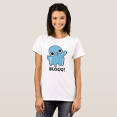 Blooo Funny Blue Ghost Pun T-Shirt (Vorne ganz)