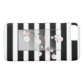 Bloosom Blume Schwarz-weiß Streifen Case-Mate iPhone Hülle (Rückseite (Horizontal))