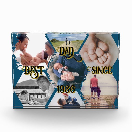 Bloque para fotos "Best Dad Since" personalizable (Vorderseite)