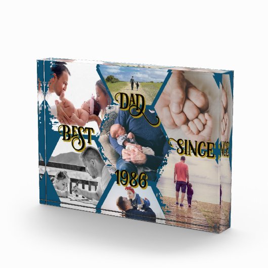 Bloque para fotos "Best Dad Since" personalizable (Rechts)