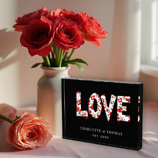 Bloque Para Fotos Cute Colorful Floral LOVE Word B