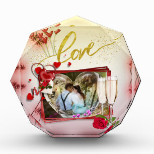 Bloque para fotos personalizado con corazones