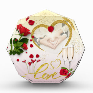 Bloque para fotos personalizado corazón con amor