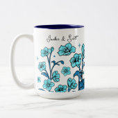 Bloral Aquamarin Personalize Zweifarbige Tasse (Links)