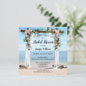Bloral Arch Beach Bridal Dusche Einladung (Stehend Vorderseite)