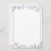 Bloral Baby Dusche Einladung lila und Gold (Rückseite)