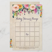Bloral Baby Shower Bingo Spielkarten, Vintag (Vorne/Hinten)
