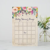 Bloral Baby Shower Bingo Spielkarten, Vintag (Stehend Vorderseite)