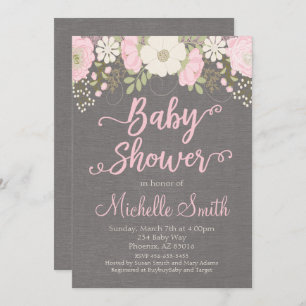 Bloral Baby Shower Invitation, Boho Einladung