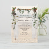 Bloral Beach Arbor Hochzeitseinladung Einladung (Stehend Vorderseite)