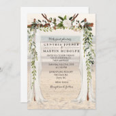 Bloral Beach Arbor Hochzeitseinladung Einladung (Vorne/Hinten)