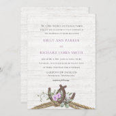 Bloral Beach Driftwood Wedding Einladung (Vorne/Hinten)