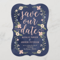 Bloral Beauty Editable Color Save the Date Card