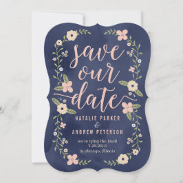 Bloral Beauty Editable Color Save the Date Card