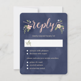 Bloral Beauty Editable Color Wedding RSVP Card Karte