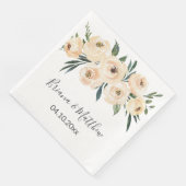 Bloral Beige Blush White Wedding Serviette (Ecke)