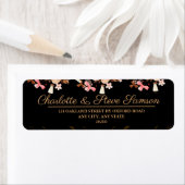 Bloral Black and Gold Wedding Rücksendeadresse (Insitu)