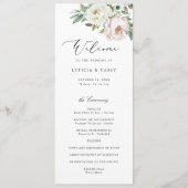 Bloral Blush White Peony Elegante Hochzeit Programm (Vorderseite)