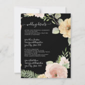 Bloral Boho Blush Mustard Foliage Hochzeitdetails Einladung (Vorderseite)