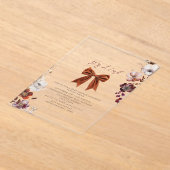 Bloral Bow Fall Winter Girl Babydusche Einladung (Ablage )