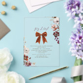 Bloral Bow Fall Winter Girl Babydusche Einladung (In Situ (Hochzeit))