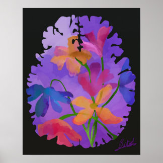 Bloral Brain Art Poster