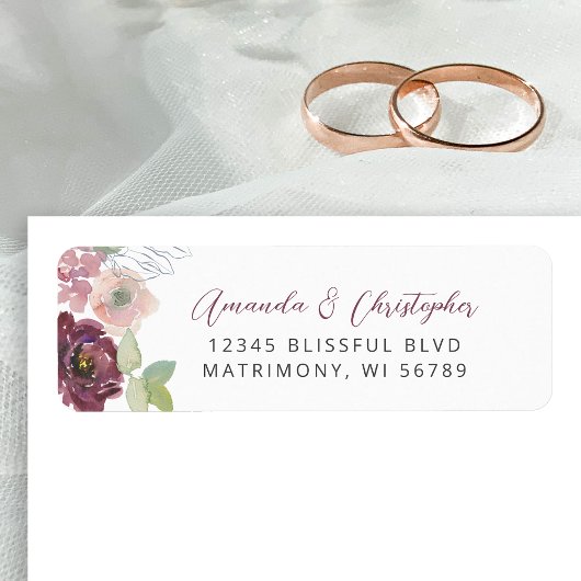Bloral Burgundy Blush Wedding Rücksendeadresse