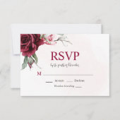 Bloral Burgundy Greenery Wedding RSVP Card Karte (Vorderseite)
