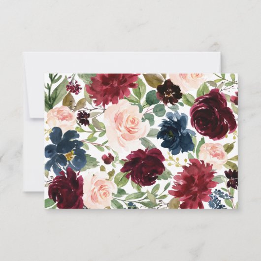 Bloral Burgundy Navy Blush Wappen Elegante UAWG Einladung (Rückseite)