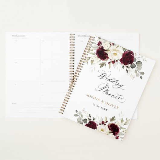 Bloral Burgundy White Greenerity Gold Wedding Planer (Anzeige)