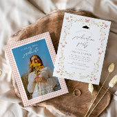 Bloral Butterfly Blush Pink Foto Abschluss Einladung