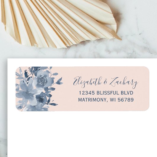 Bloral Dusty Blue Blush Wedding Rücksendeadresse