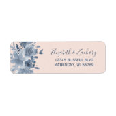 Bloral Dusty Blue Blush Wedding Rücksendeadresse (Vorne)