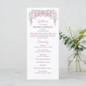 Bloral Dusty Rose Blush Burgundy Hochzeitsprogramm (Stehend Vorderseite)
