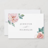 Bloral Dusty Rose Blush Pink Peonies Wedding RSVP (Rückseite)