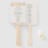 Bloral Elegance Peach Blush Sage Hochzeit Fächer (Vorne und Hinten)