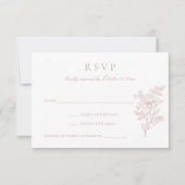 Bloral Elegant Blush Wedding RSVP Einladung (Vorderseite)