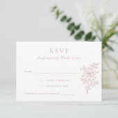 Bloral Elegant Blush Wedding RSVP Einladung (Stehend Vorderseite)