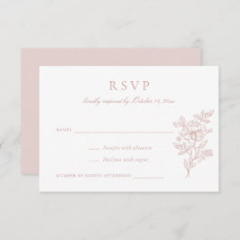 Bloral Elegant Blush Wedding RSVP Einladung