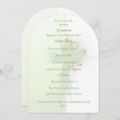 Bloral elegante Cross-Taufe Einladung (Vorne/Hinten)