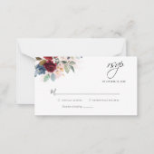 Bloral Eukalyptus Burgundy Wedding RSVP Card Mitteilungskarte (Vorderseite)